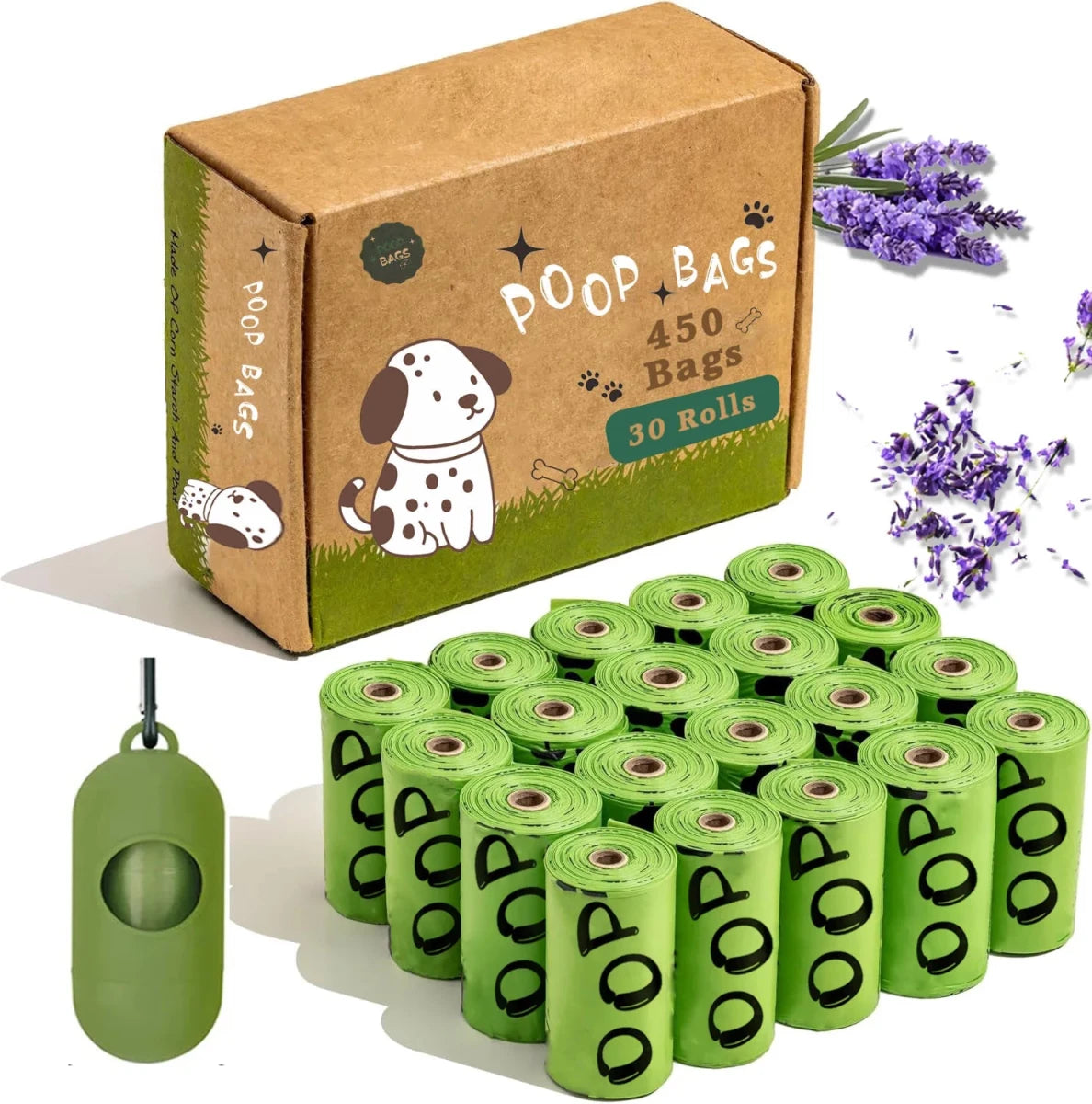 Biodegradable Lavender Scented Pet Poop Bags - Alpha Tails