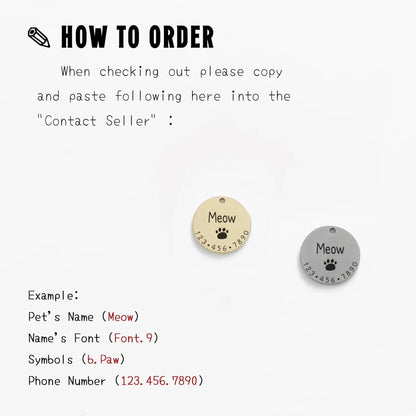 Custom Engraved Pet ID Collar Charm - Alpha Tails