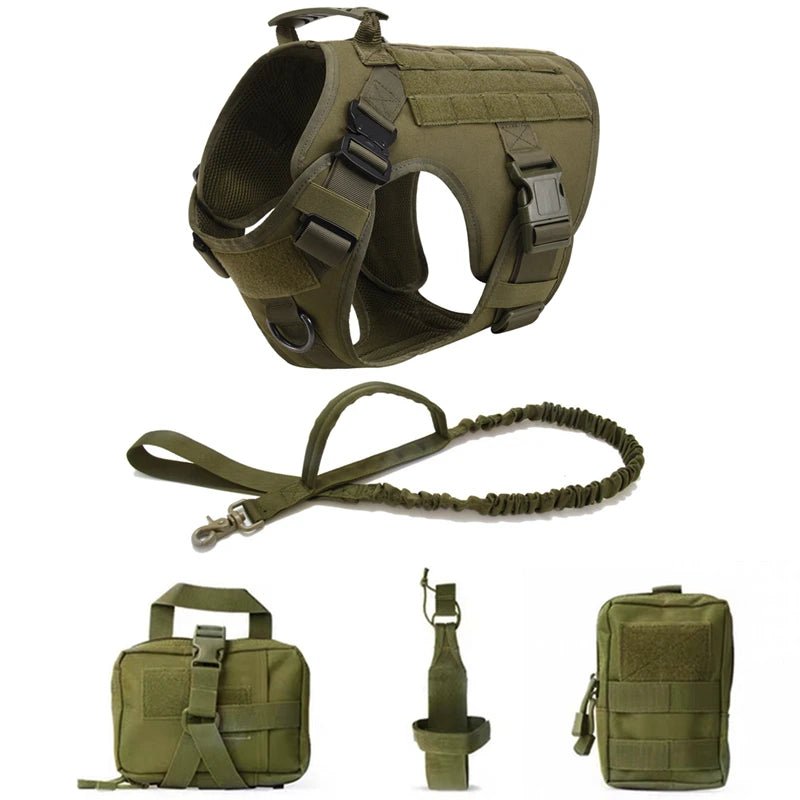 Tactical Military Dog Vest & Leash Set - Alpha Tails