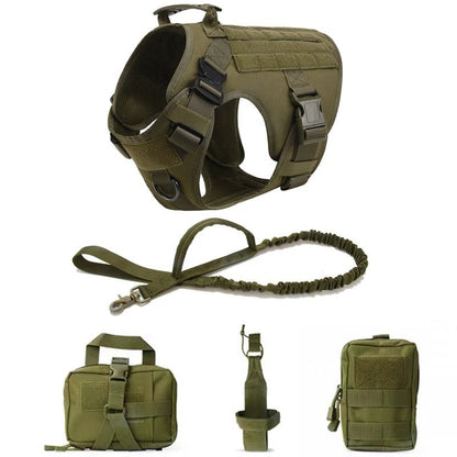 Tactical Military Dog Vest & Leash Set - Alpha Tails