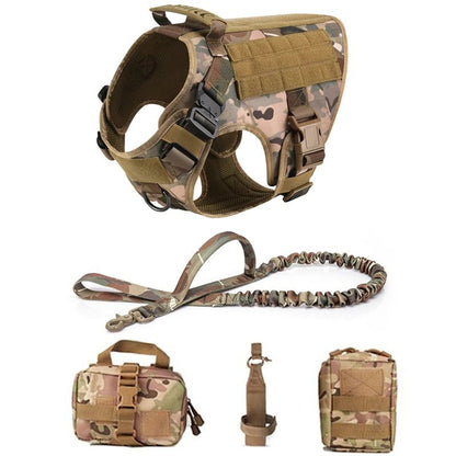 Tactical Military Dog Vest & Leash Set - Alpha Tails